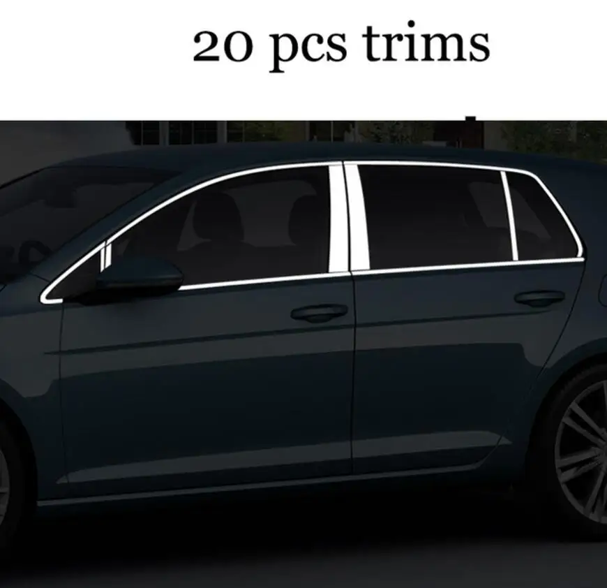 Нержавеющая сталь снаружи подоконник крышка планки для volkswagen golf mk7 2013 Гольф 7 автомобильные аксессуары - Цвет: 20 pcs trims