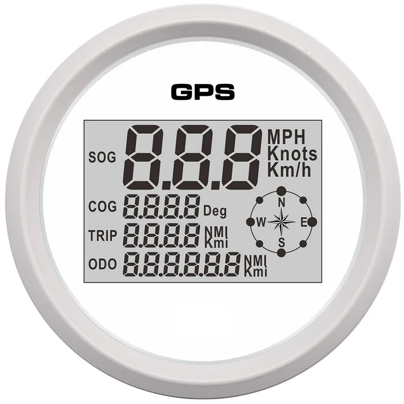8 Color Light 85 мм Цифровой gps спидометр одометра автомобиля 0~ 999 узлов kmh миль в час) или для морской Лодки Грузовик для автомобилей и мотоциклов с Подсветка 12 V/24 V - Цвет: 8 Color Light