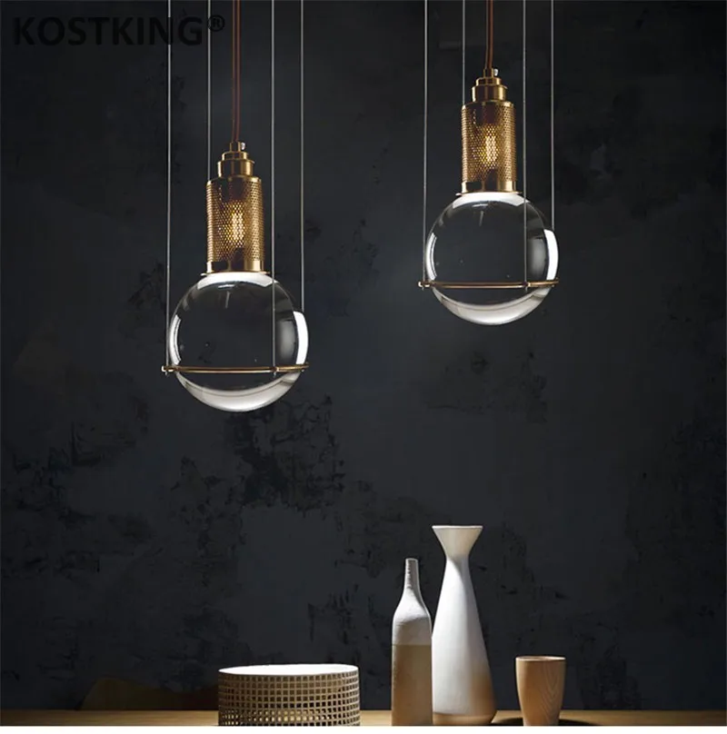 Хрустальный подвесной светильник K9 бриллиант светодиодная Современная медная