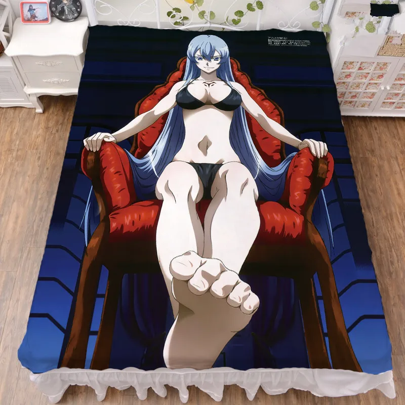 

Japanese Anime Akame ga KILL! sexy girl characters Akame Esdeath Milk Fiber Bed Sheet & Flannel Blanket Summer Quilt 150x200cm