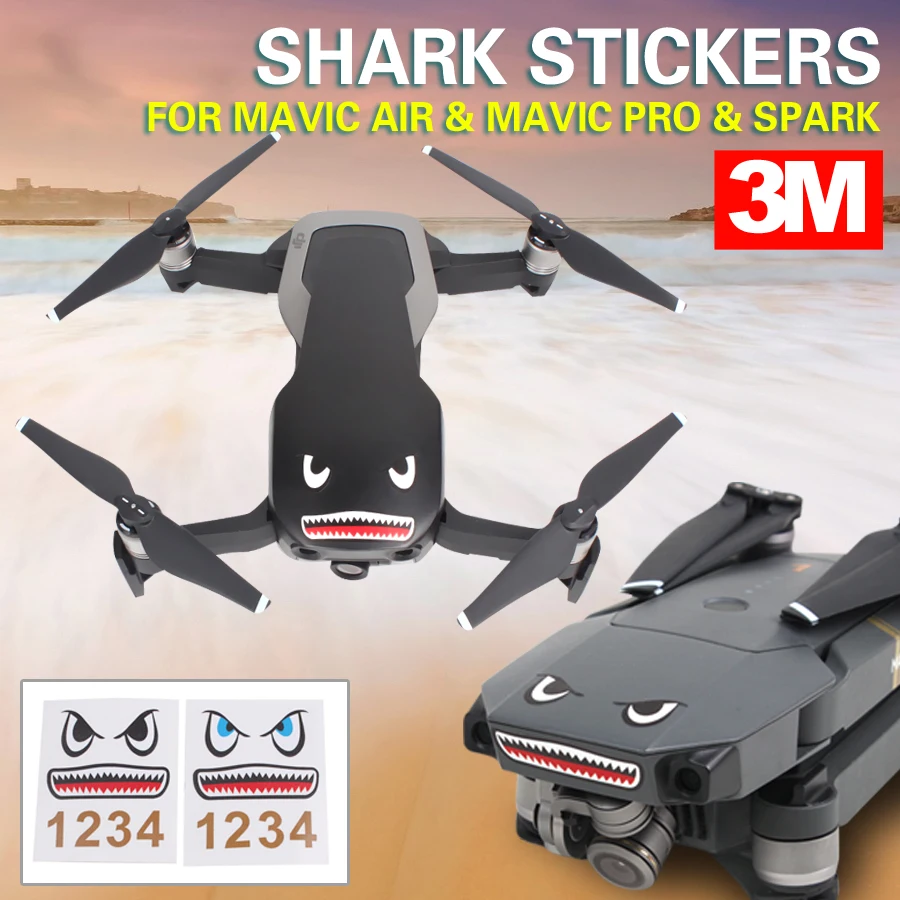 

Пленка 3M, наклейки для выражения лица акулы, наклейки для смартфонов, аксессуары «сделай сам» для MAVIC AIR 2/ MINI 2 PRO Spark MAVIC Air