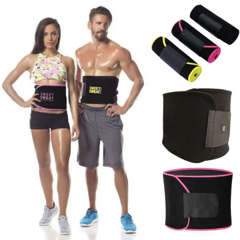 Men Women Waist Trimmer Belt Sweat Wrap Tummy Stomach For Weight Loss Fat Burner | Спорт и развлечения