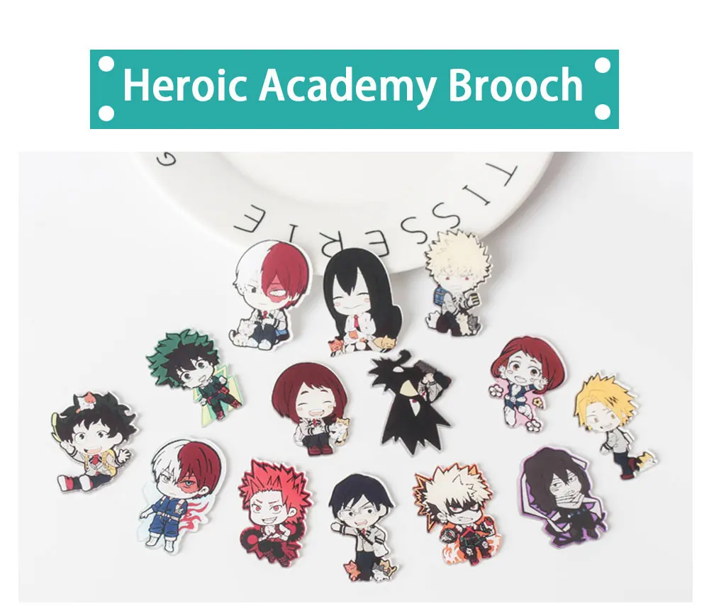 My Hero Academy брошка мультфильм микс демон иконы на рюкзаке акриловые значки Мультяшные значки на булавке для украшения одежды значок Z60