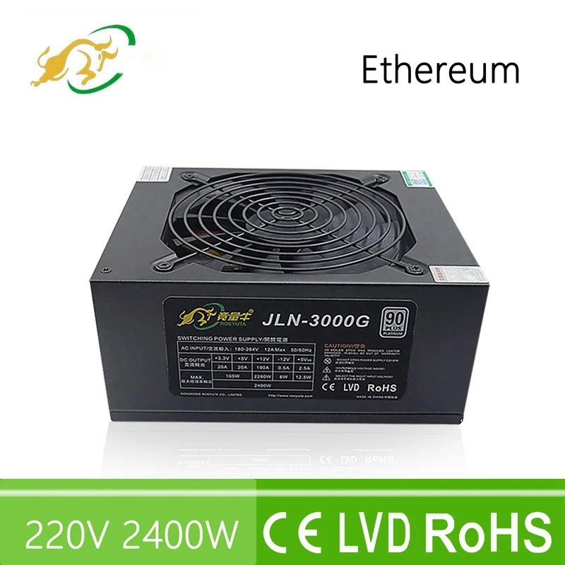 2400 Вт ATX PSU mining Monero эфириум источник питания Производство Поддержка 12 GPU rx 470 570 onda материнская плата открытая рамка источник
