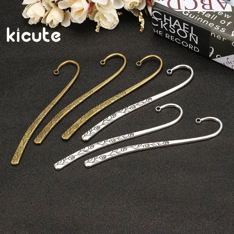 Kicute 10 шт. элегантные цветочные покрытые линии винтажные металлические закладки античный серебряный бронзовый подарок для книг офисные школьные принадлежности