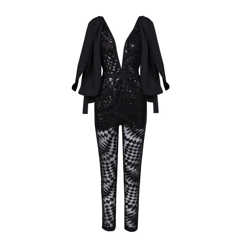 Женские Подиумные комбинезоны как у знаменитостей INDRESSME элегантные на шнуровке с