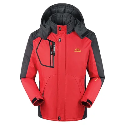 men red Зимняя мужская и женская куртка-пуховик для походов, походов, спорта на открытом воздухе, термокуртка для альпинизма, лыжного спорта, ветровка для рыбалки, водонепроницаемая, ветрозащитная - Цвет: men red