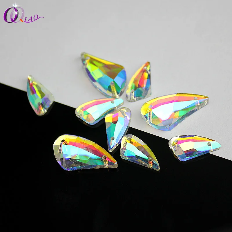 ЦЯО кристалл AB Цвет пришить стразы разделительные кнопки для украшения одежды |