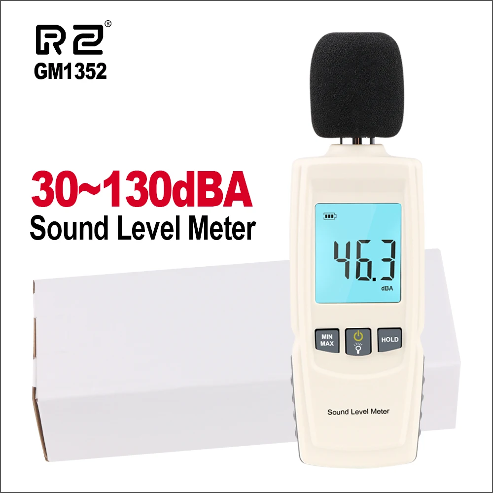 Фото Цифровой звукомер RZ GM1352, измеритель уровня шума, 30-130 дБ, тестер децибел №1