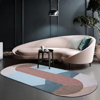 Long size oval shaped post-modern living room rug, Nordic style bedside runner rug ,decoration geometric office carpet