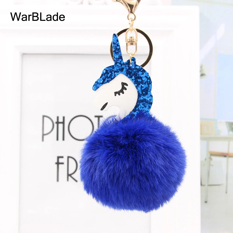 Брелок с единорогом и помпоном помпоны искусственный кроличий мех брелок сумка