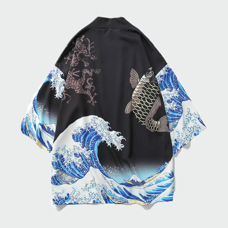 Рубашка-кимоно мужская из хлопка и льна 2XL ML302 | Мужская одежда