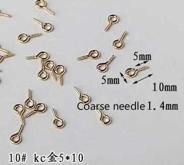 DIY металлические аксессуары ofsheep гвоздь 9 слово иглы Кристалл эпоксидной смолы глины винт дрель коготь кулон ноготь - Цвет: kc-gold