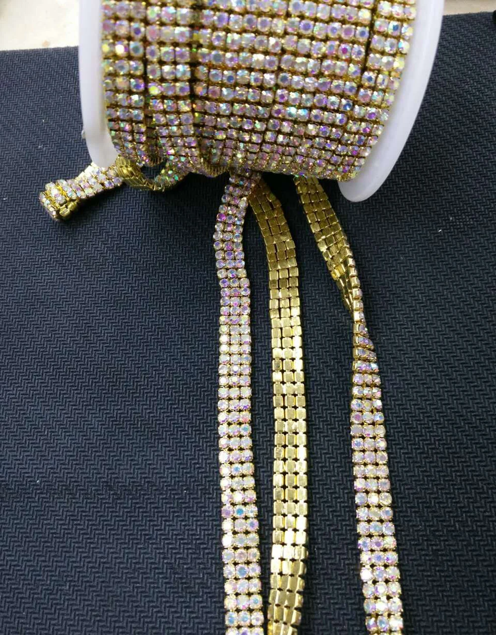 5 ярдов сделай сам 3 ряда хорошего качества искусственные кристаллы AB цветные