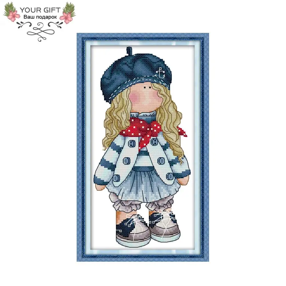 

Домашний декор Joy Sunday Girl C958 14CT 11CT, подсчитанная штампованная милая девушка, рукоделие, вышивка, Набор для вышивки крестиком