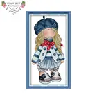 Домашний декор Joy Sunday Girl C958 14CT 11CT, подсчитанная штампованная милая девушка, рукоделие, вышивка, Набор для вышивки крестиком