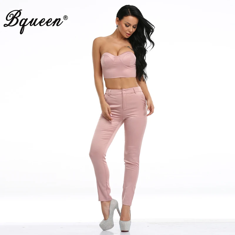 Bqueen 2017 комплект из 2 предметов Топ без бретелек и брюки летние популярные брюки| |