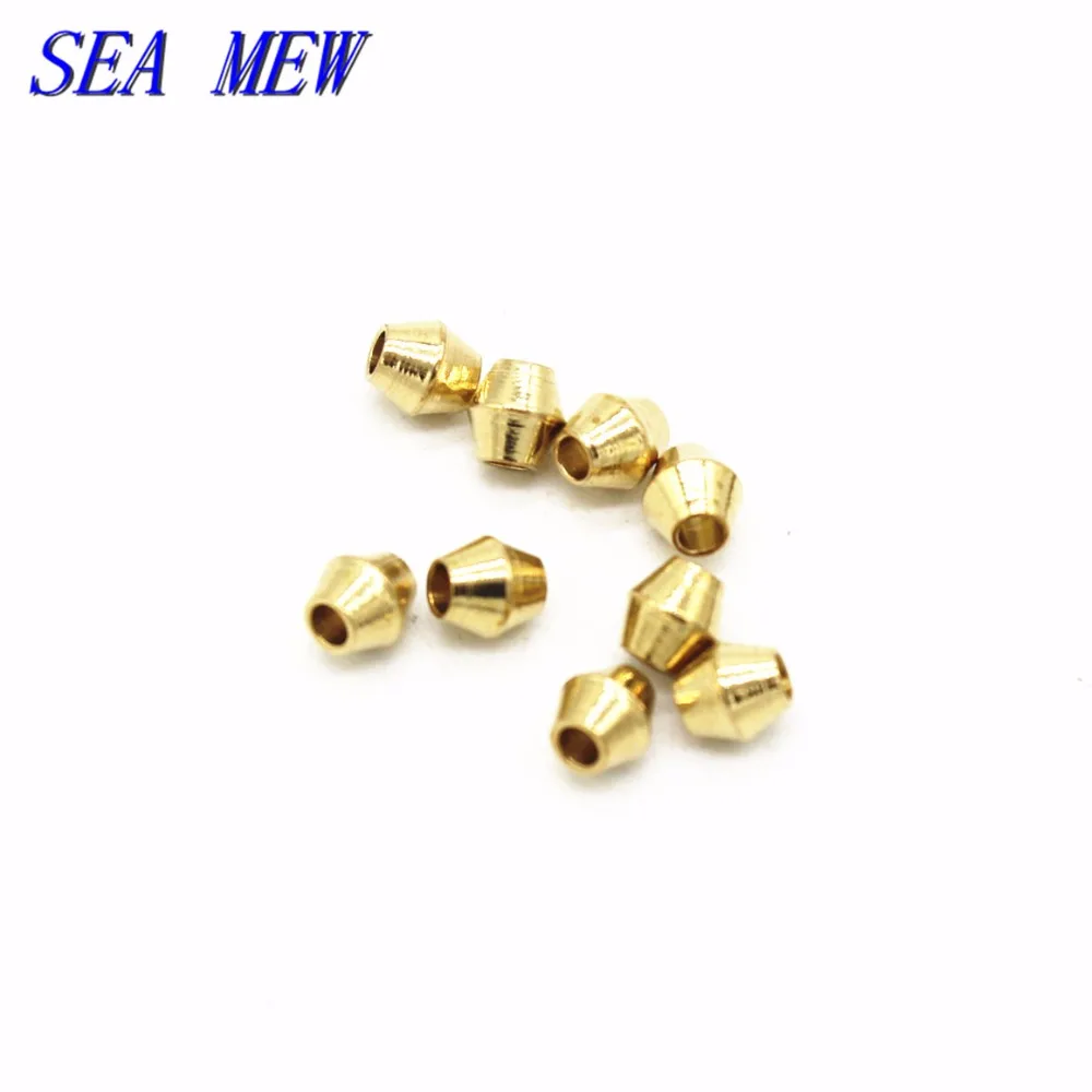 SEA MEW 100 шт 4x3 5 мм 5x5 Позолоченные ромбы Бусины Металлические медные