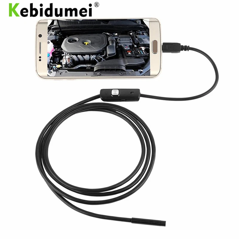 Водонепроницаемый USB эндоскоп Kebidumei 720P 1 м 7 мм 6 светодиодов|Комплекты аксессуаров