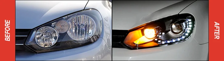 AKD автомобильный Стайлинг для VW Golf 6 светодиодный налобный фонарь 2009-2012 R20 дизайн гольф светодиодный DRL Hid головной фонарь Ангел глаз биксеноновый луч аксессуары