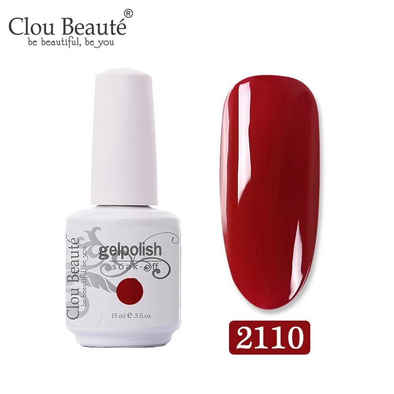 2110 Clou Beaute Gel Nail Polish Top UV LED Gel Nail Art Varnish Hybrid Gel Polish Semi Permanent Vernis Gellak Glitter Gel Lacquer - Цвет: 2110