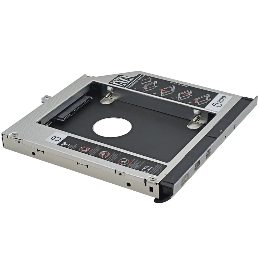 Алюминиевый 2nd HDD Caddy 12 7 мм SATA 3 0 двойной светодиодной чехол для SSD Dell Latitude E5400 E5410 E5420
