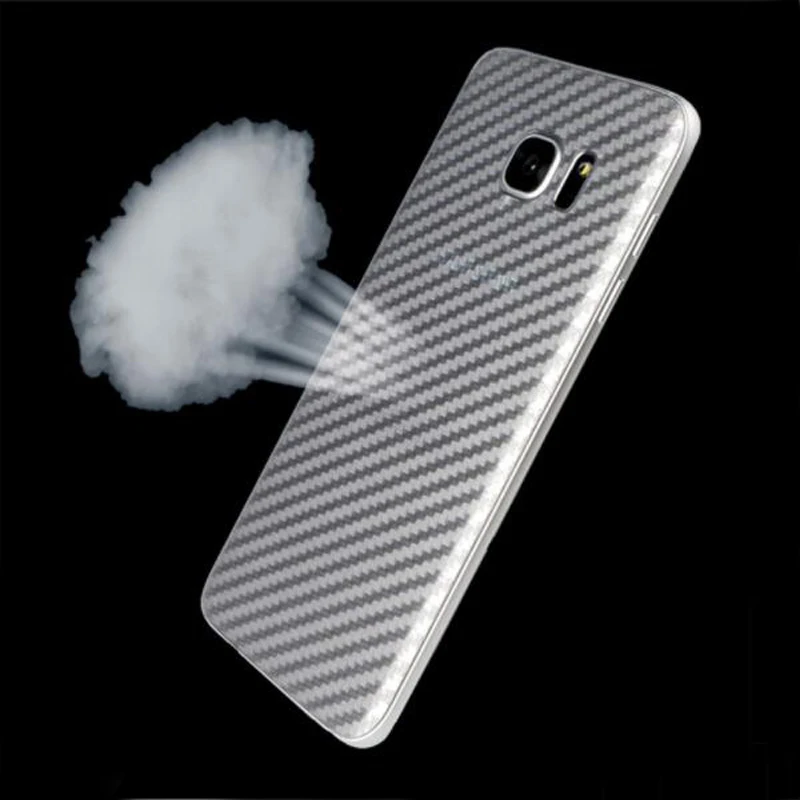 3D Carbon Fiber Clear Screen Protector Film Protective Sticker for Samsung Galaxy S6 S7 edge Plus Back Glass Panel Full Cover |