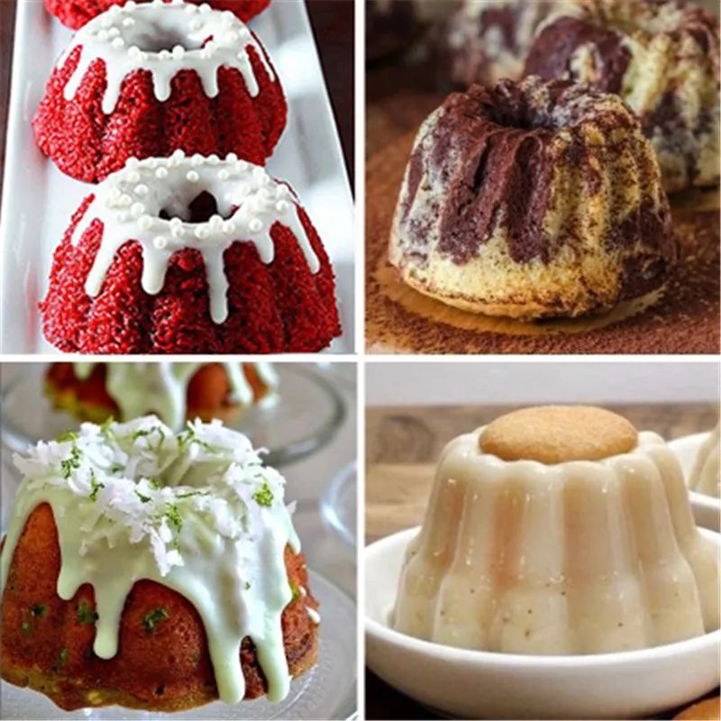 1 шт. 4 дюйма (диаметр 11 см) Алюминиевый сплав мини Сковорода для торта Savarin со