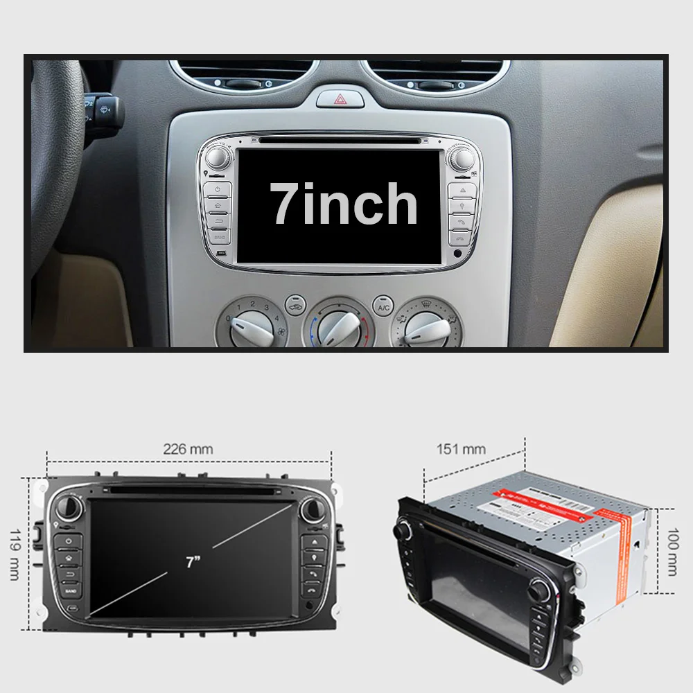Eunavi четырехъядерный 2G RAM Android 9 2 din автомобильный DVD плеер автомобильное радио GPS Navi