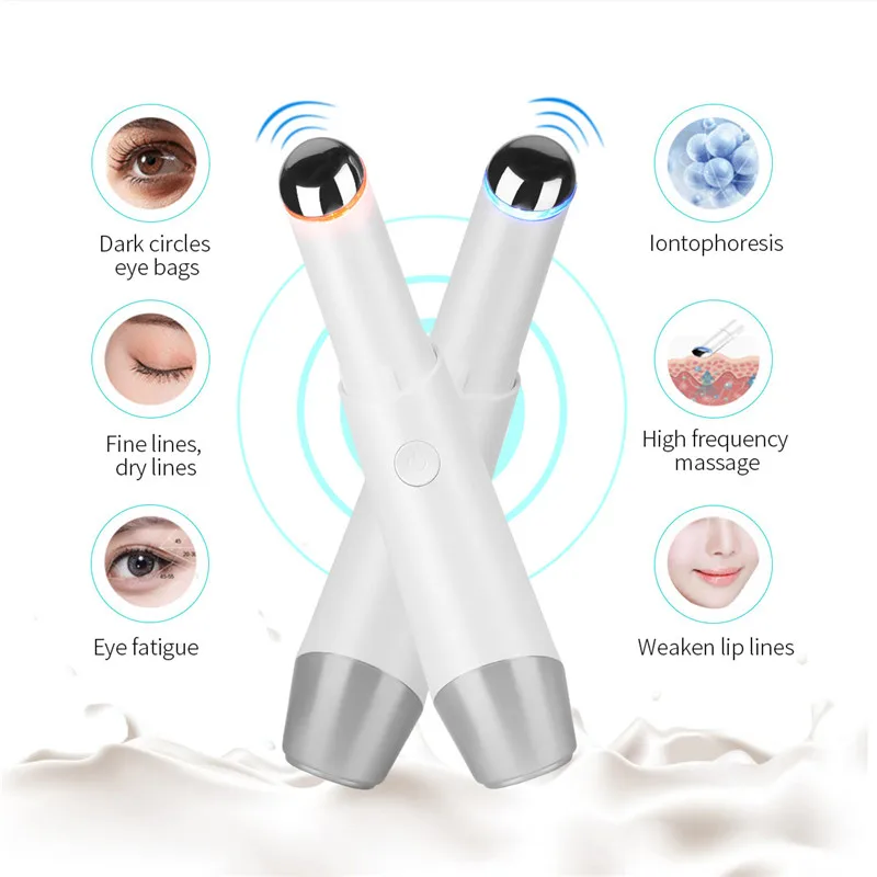 

Electric Vibration Eye Massager Lip Massage Pen Ion Hot Compress Anti Wrinkle Face Lifting Tightening Stick Beauty Care Tool