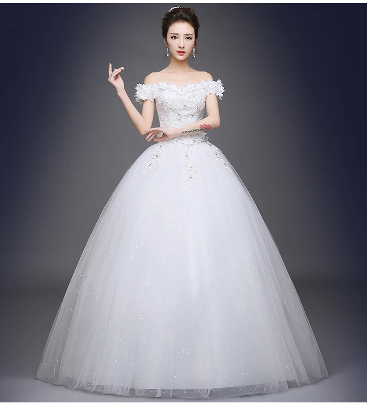 Новинка 2017 аппликатор свадебное платье со шлейфом вырезом лодочкой цветами