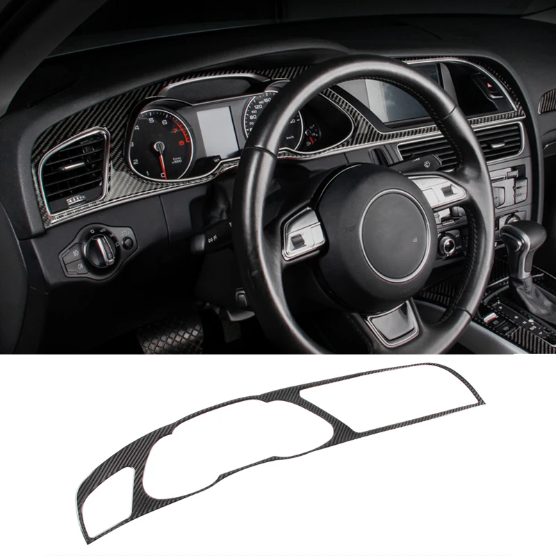 Для Audi A4 B8 2008- карбоновый измеритель приборной панели интерьера рамка Крышка отделка 1 шт. стайлинга автомобиля