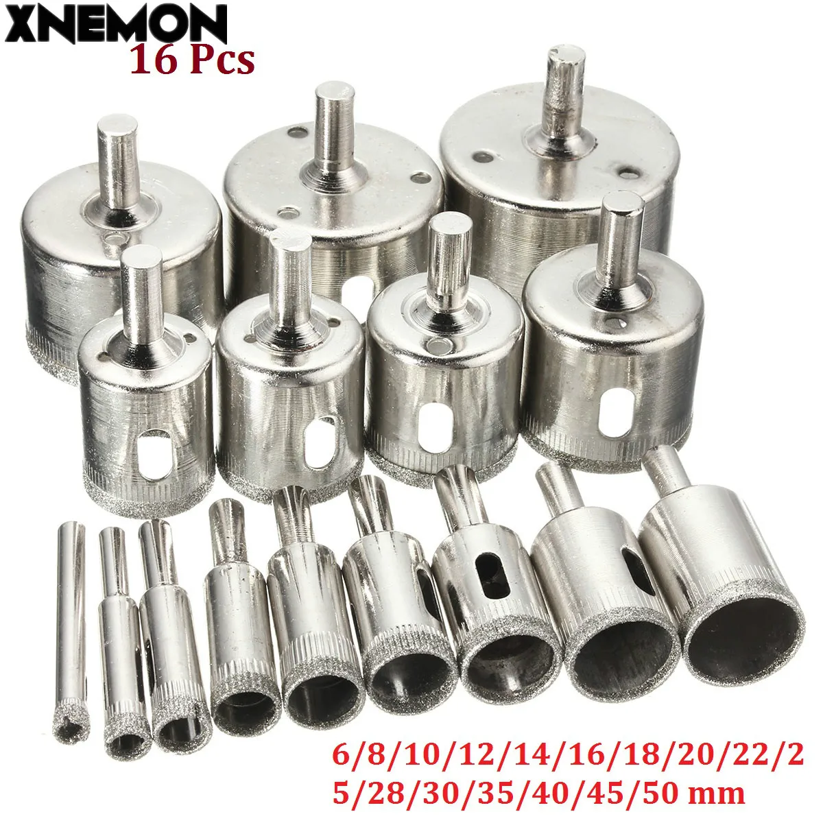 Xnemon 16 шт./компл. 6 мм 50 Diamond отверстие Пилы core Бурильные долото набор плитка