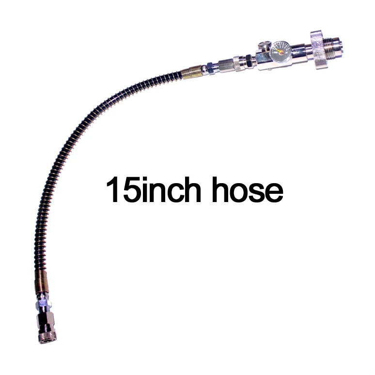 15inch black hose Пейнтбол страйкбол PCP стрельба HPA и акваланга пневматическая станция адаптер HPA DIN клапан с 10 ''24" 3" нержавеющая плетеный шланг - Цвет: 15inch black hose