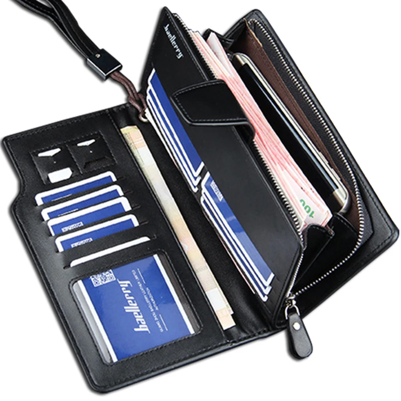Кошелек мужской кожаный на молнии 2019|purse male|zipper wallet menlong men |