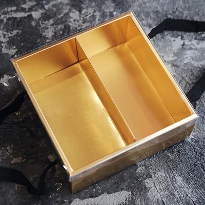 Gold 20x20x8cm 5 шт./лот, портативные коробки для цветов, складная бумажная коробка для цветов с ПВХ покрытием, упаковочная коробка для цветов, товары для упаковки - Цвет: Gold 20x20x8cm