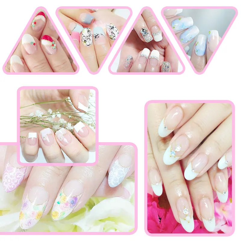 

Belen UV Gel Nail Tips Pure Fine Shiny Cover French Manicure Set Brand Style French Tips Salon Set Colors Gel Nail Polish UV LED