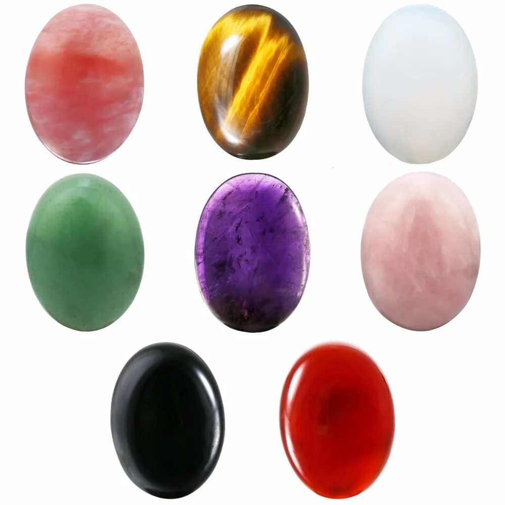 

TUMBEELLUWA 1Lot (10Pc) Amethyst/Carnelian/Agate Oval Stone Cabochons,Flatback Semi-precious CAB for Jewelry Making,13x18x5mm