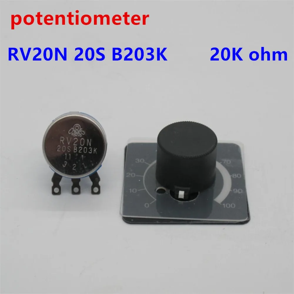 

TOCOS RV20N 20S B203K 20K potentiometer imports+KNOB+Dial rv20n20sb203 b203K