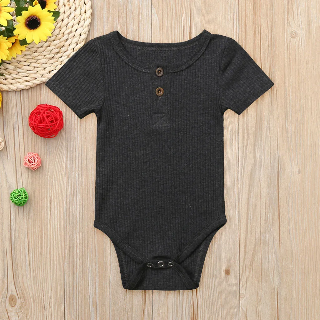 Милые Одежда для новорожденных девочек гимнастический костюм с коротким рукавом