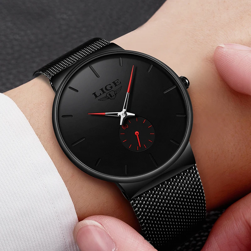 Часы наручные LIGE мужские и женские спортивные модные брендовые Роскошные