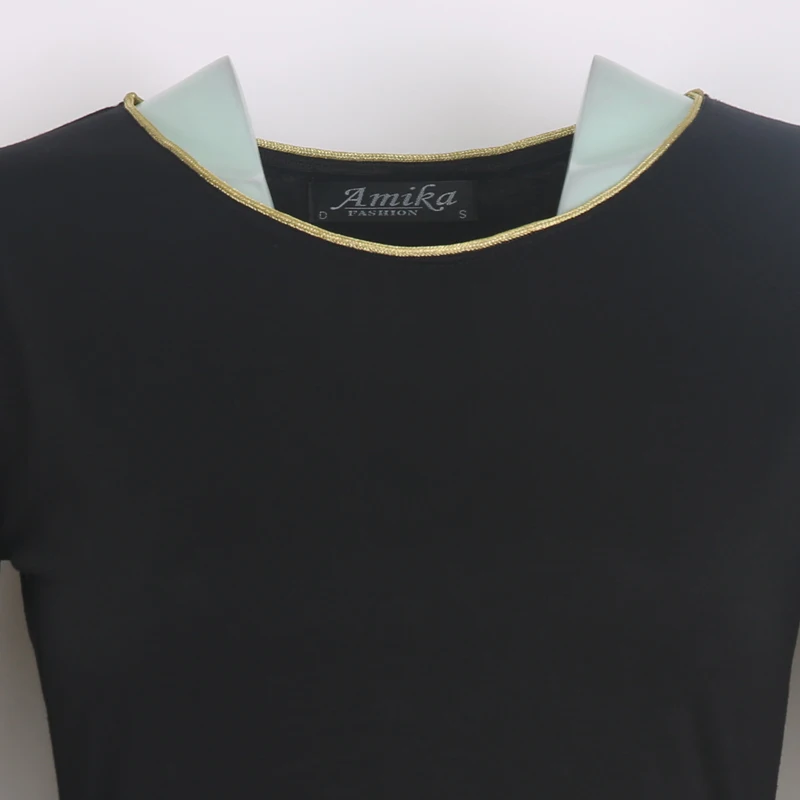 New Fashion T-shirt Sexy Womens Tunic Gold Hem Long Sleeves Fitted Peplum Tops Shirts D0006 | Женская одежда