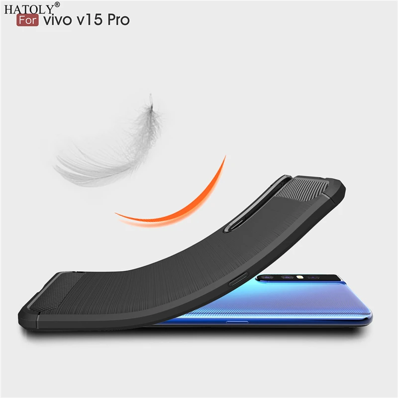 ХАТОЛИ для чехла Capas VIVO V15 Pro - мягкий противоударный чехол из силикона с матовым рельефом для телефона Vivo V15.