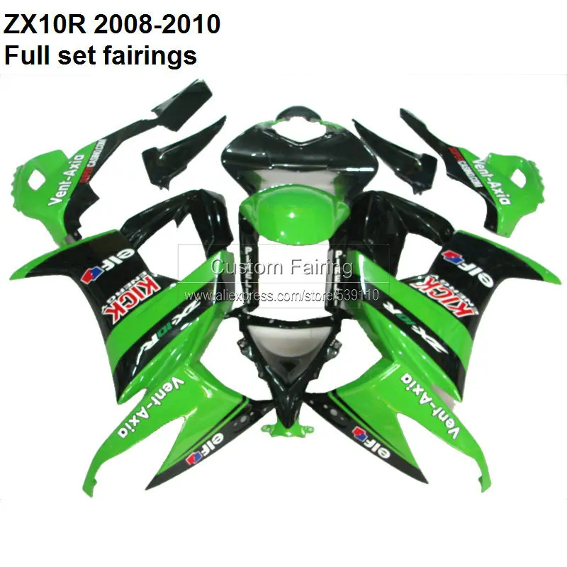 Обтекатель ZX10R 2008 для Kawasaki Ninja 08 10 2009 2010 набор обтекателей изготовленный на заказ