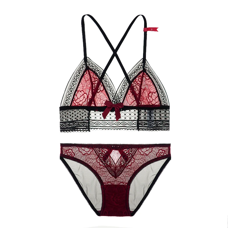 Комплект кружевного нижнего белья для женщин ультратонкое сексуальное нижнее