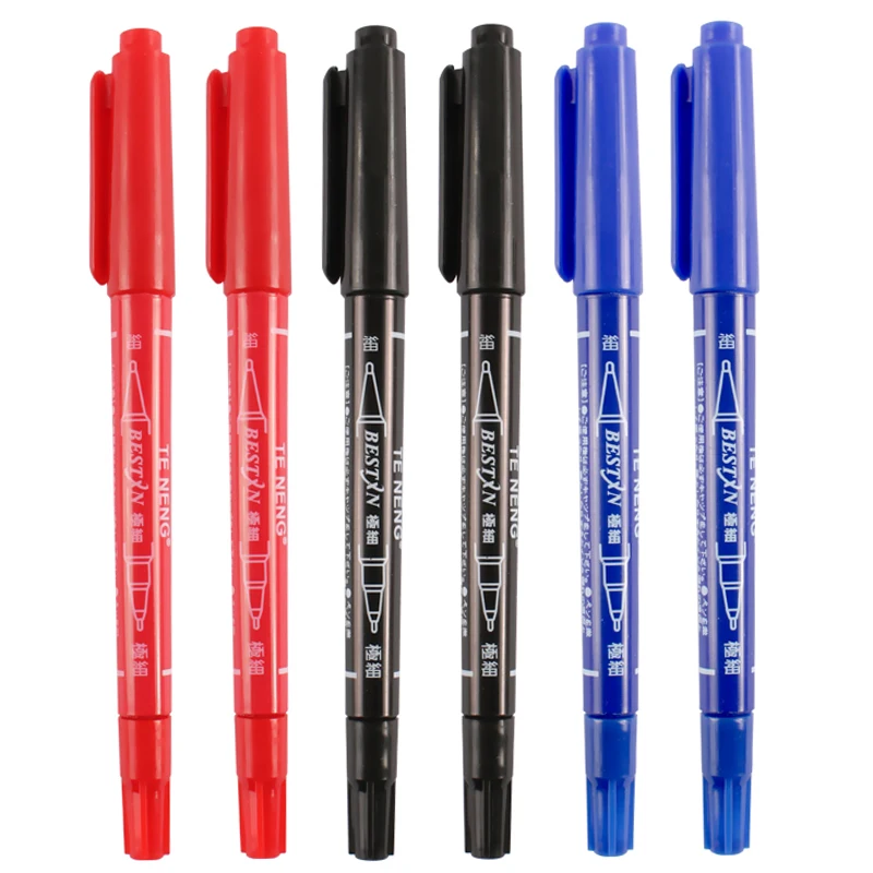 3 шт. креативный двойной маркер водостойкая Перманентная черная чернильная ручка