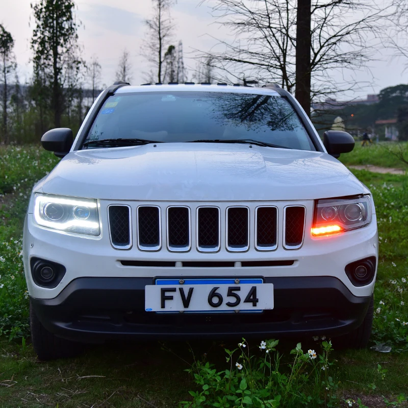 Фара в сборе для Jeep Compass 2011 2015 Grand Cherokee Светодиодные ДХО светодиодный сигнал