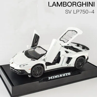 Lamborghini-white KIDAMI 1:32 литая под давлением модель автомобиля звуковой светильник оттягивающая отличная игрушка-Имитация автомобиля коллекция для детей и взрослых игрушки подарки - Цвет: Lamborghini-white