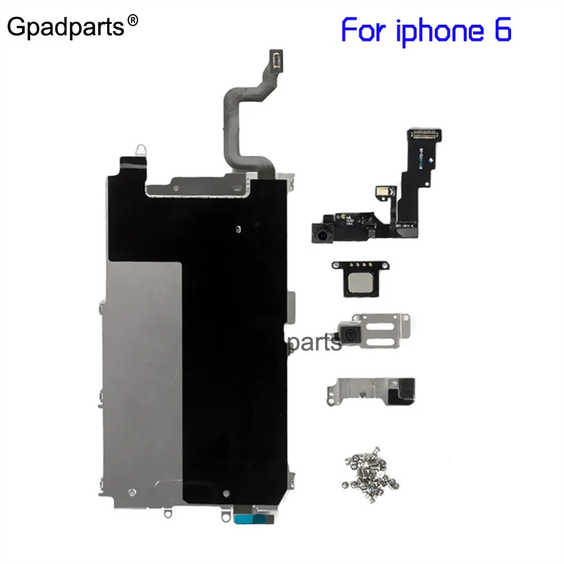 Полный комплект для Iphone 8 7 6 6s plus ЖК-металлический ободок+ оригинальная фронтальная камера+ динамик+ кнопка домой гибкий кабель+ винт+ кронштейн - Цвет: For iphone 6
