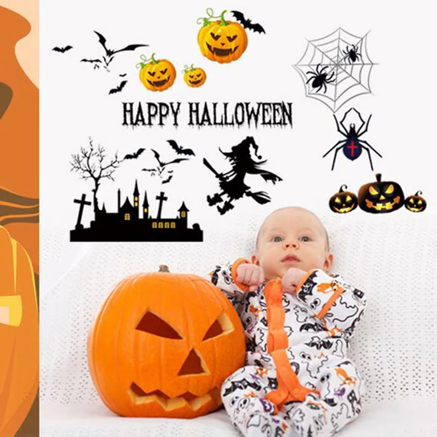 Классические игрушки Хэллоуин украшения наклейки для дома детей страшные Stikers